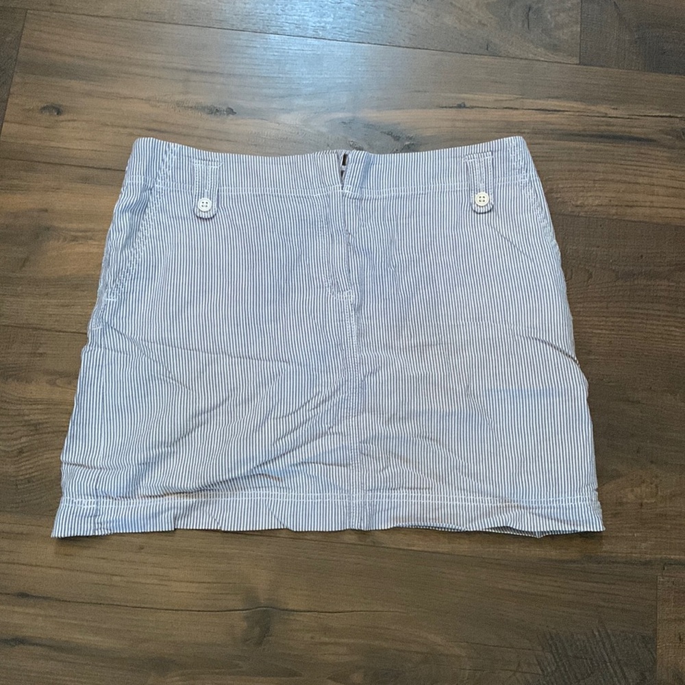 Loft Seersucker Striped Skirt